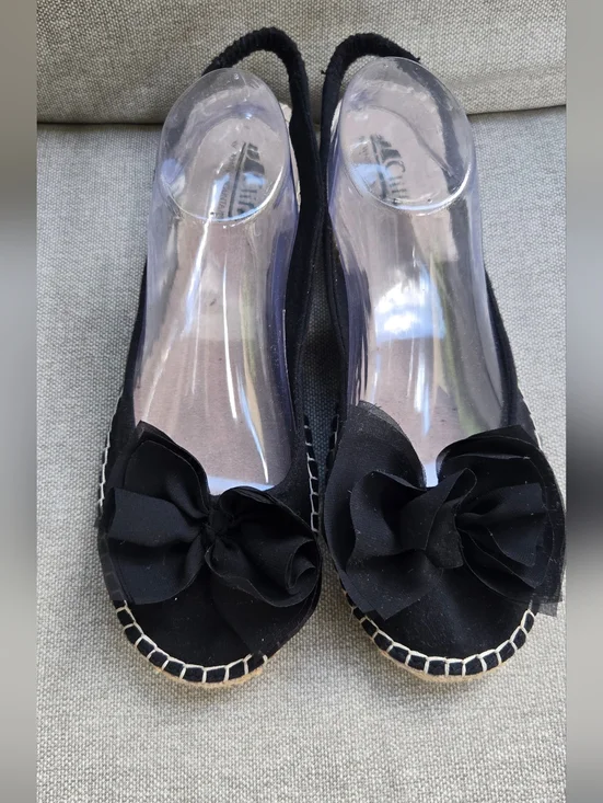 Cliffs By White Mountain Women’s Black Bow Espadrille Flats - Picture 1 of 10